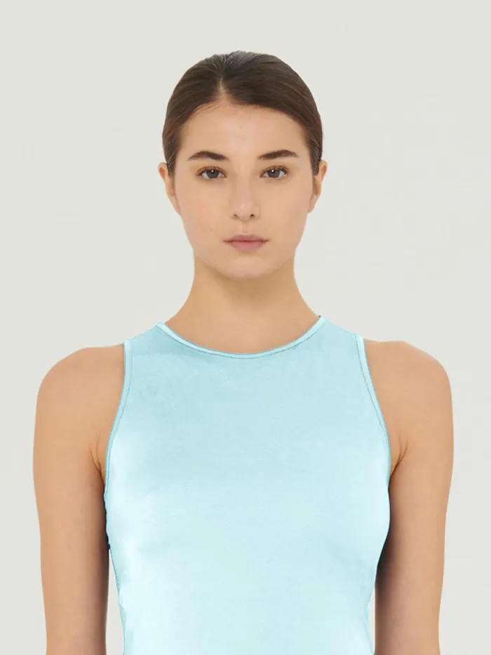 The Workout Top Sleeveless Light Aquamarine Women Wolford Tops
