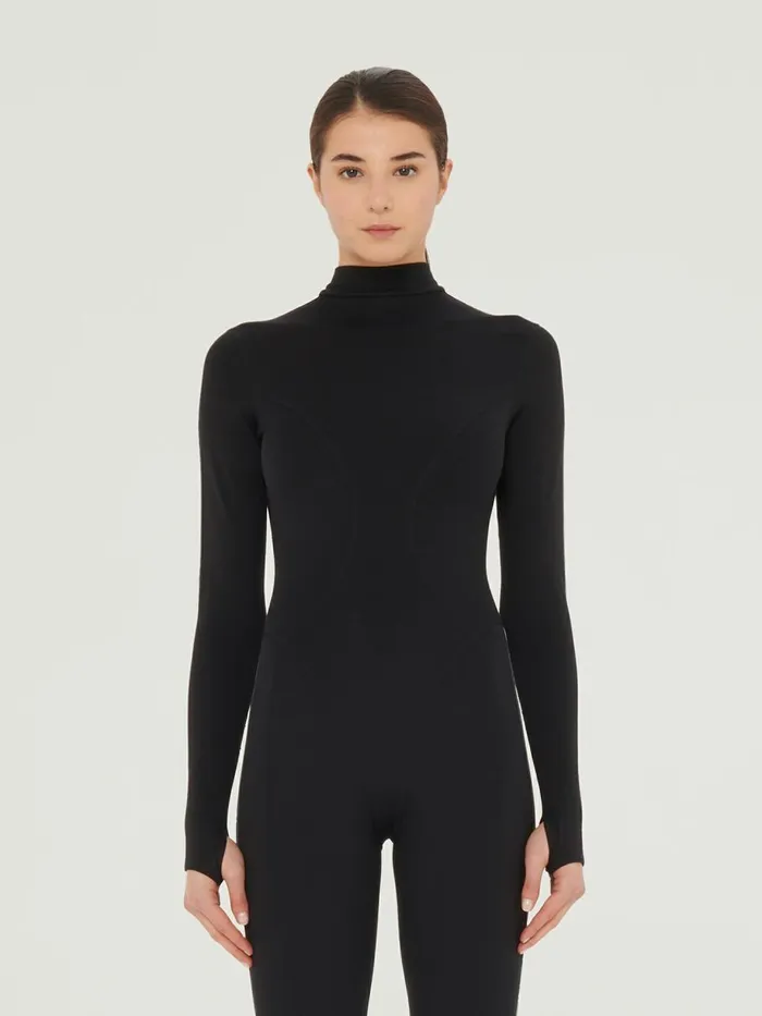 Thermal Jumpsuit Black Women Wolford Trousers and Jumpsuits