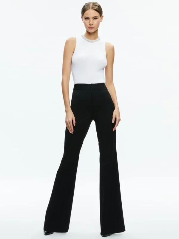Tops Women Alice Olivia AMITY EMBELLISHED NECK CROPPED TANK Soft White