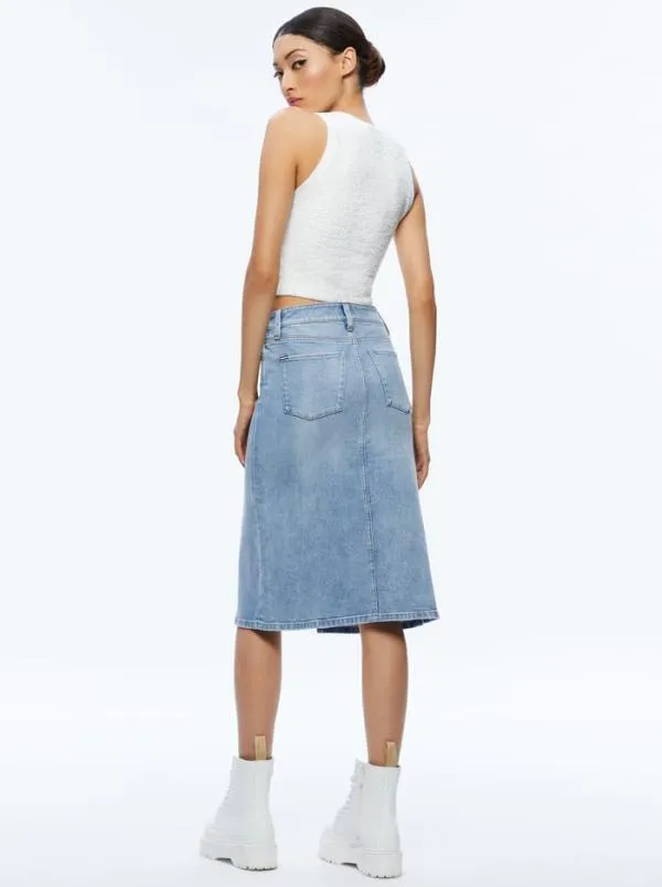 Tops Women Alice Olivia AMITY SLEEVELESS CROPPED TANK Soft White