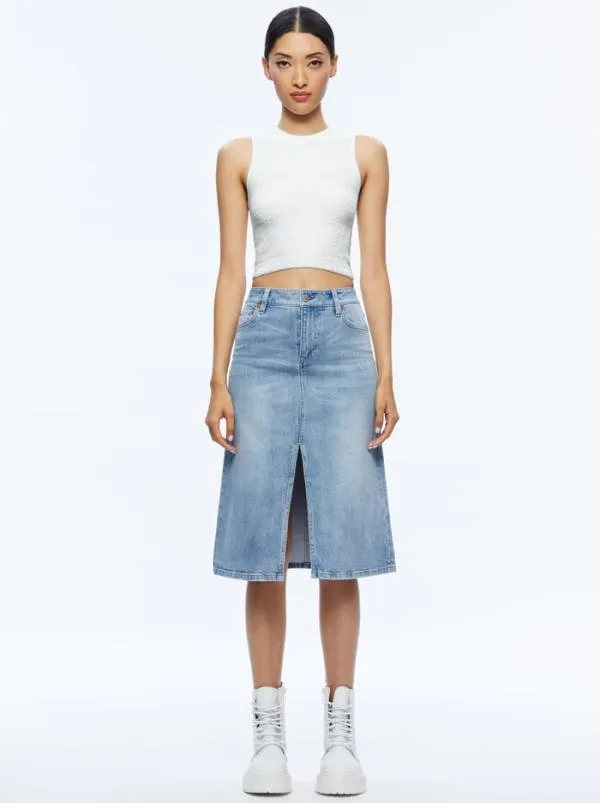 Tops Women Alice Olivia AMITY SLEEVELESS CROPPED TANK Soft White