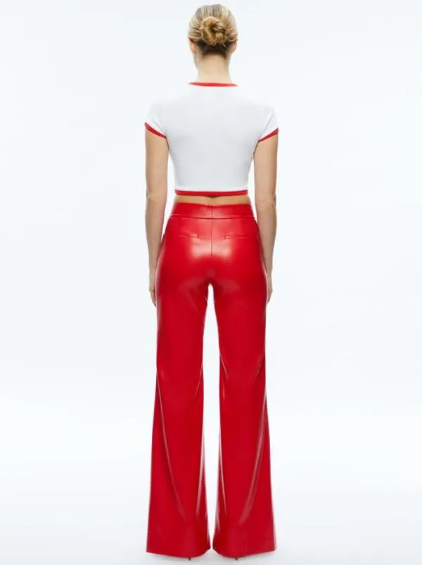 Tops Women Alice Olivia BABY TEE Off White bright Ruby