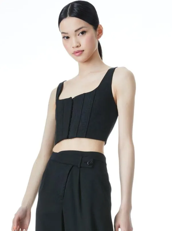 Tops Women Alice Olivia BRESLIN BONED CORSET TOP Black