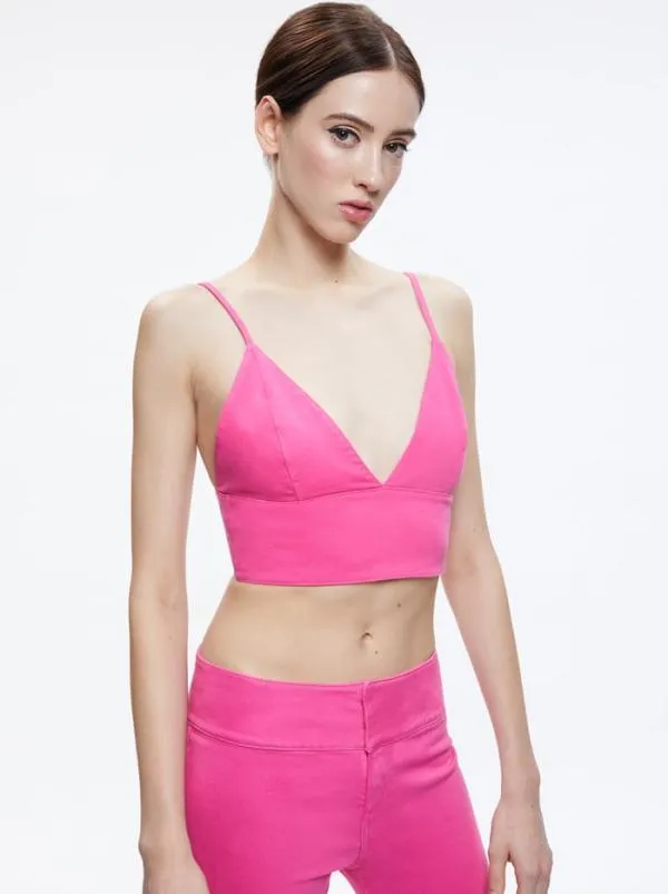 Tops Women Alice Olivia CARLI DENIM BRA TOP Candy