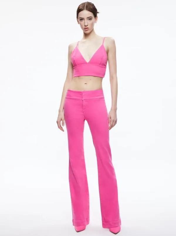 Tops Women Alice Olivia CARLI DENIM BRA TOP Candy