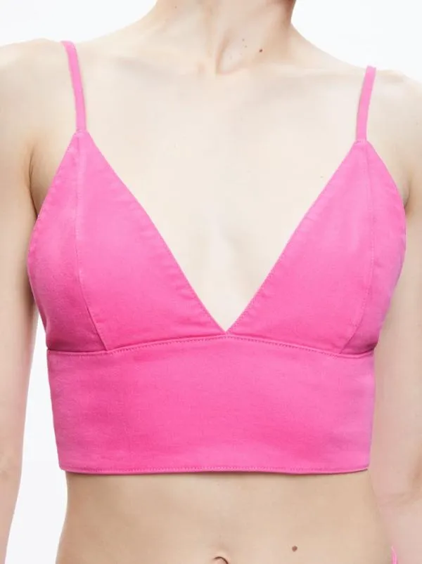 Tops Women Alice Olivia CARLI DENIM BRA TOP Candy