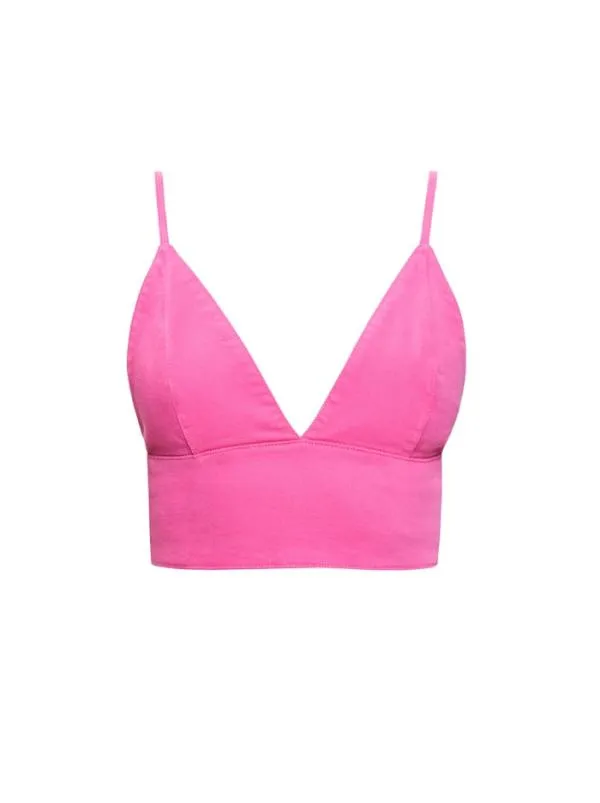 Tops Women Alice Olivia CARLI DENIM BRA TOP Candy