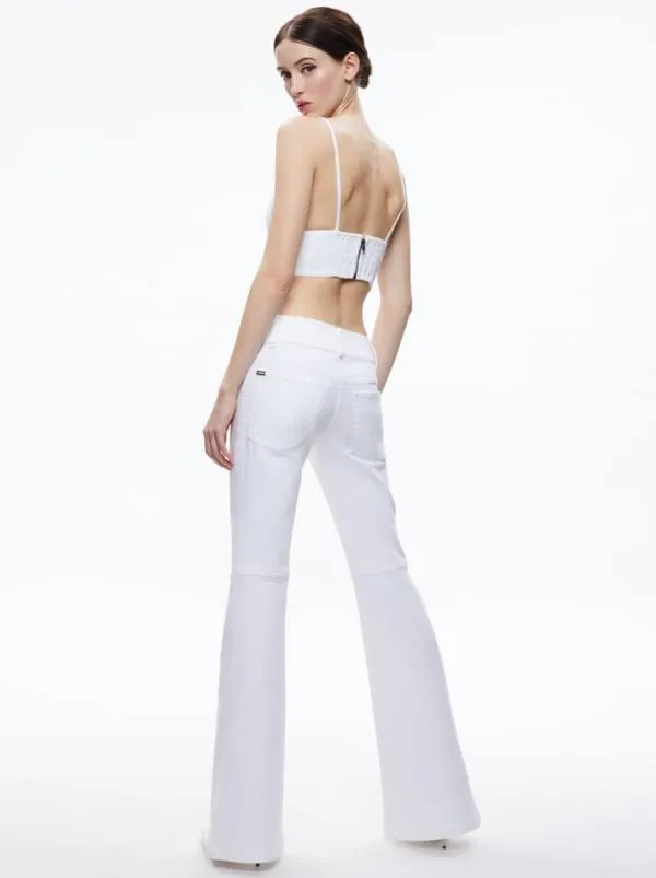 Tops Women Alice Olivia CARLI DENIM BRA TOP White