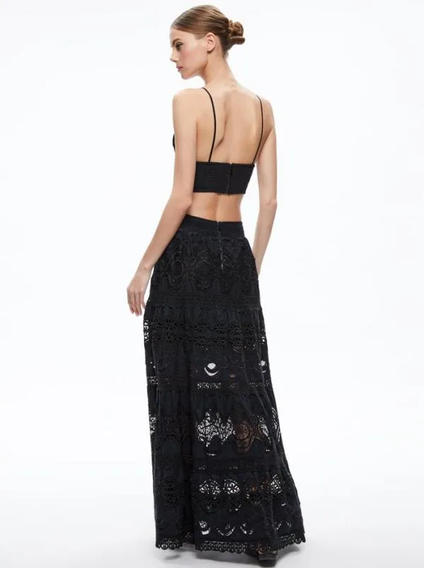 Tops Women Alice Olivia CARLI EMBROIDERED BRA TOP Black