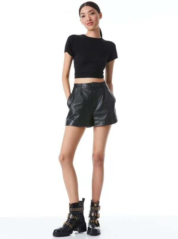 Tops Women Alice Olivia CINDY CLASSIC CROPPED TEE Black