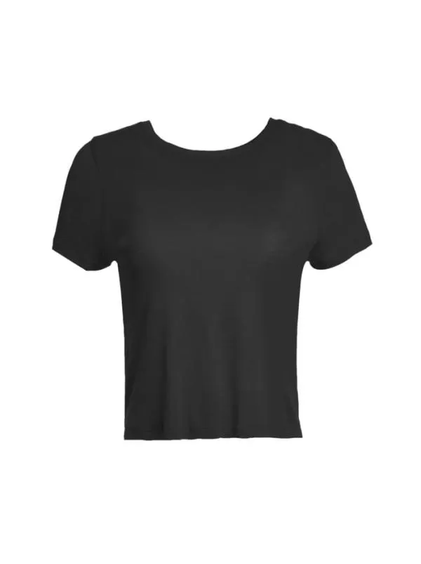 Tops Women Alice Olivia CINDY CLASSIC CROPPED TEE Black