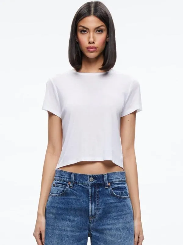 Tops Women Alice Olivia CINDY CLASSIC CROPPED TEE White
