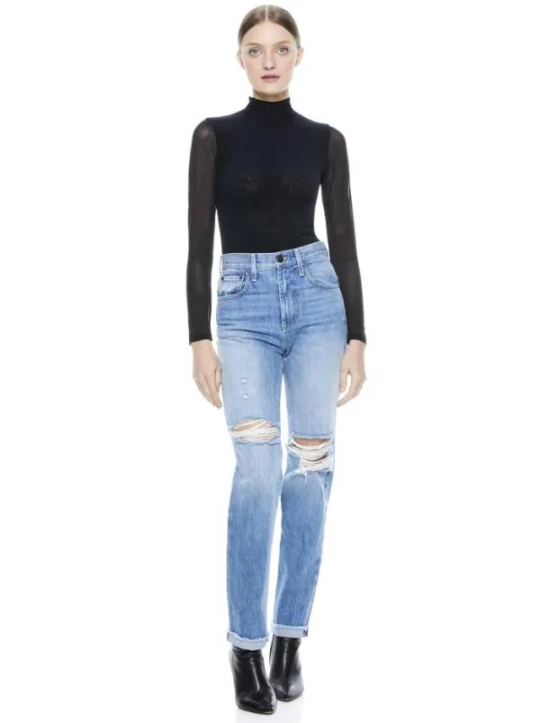 Tops Women Alice Olivia CLARINDA TURTLENECK BODYSUIT Black