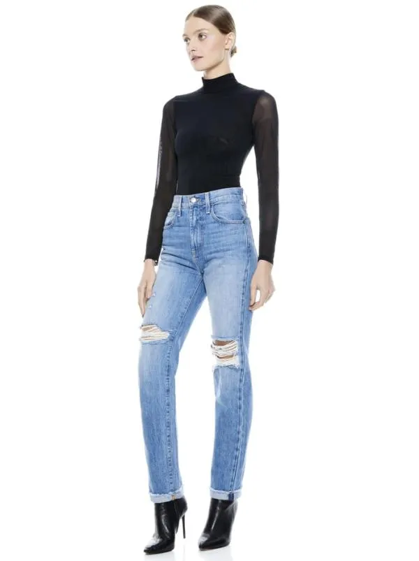 Tops Women Alice Olivia CLARINDA TURTLENECK BODYSUIT Black