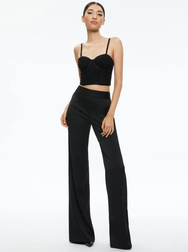 Tops Women Alice Olivia DAMIA RUCHED BUSTIER TOP Black