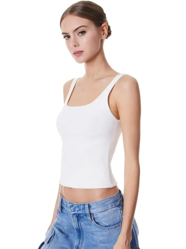 Tops Women Alice Olivia DARYN SCULPTING TANK Ecru