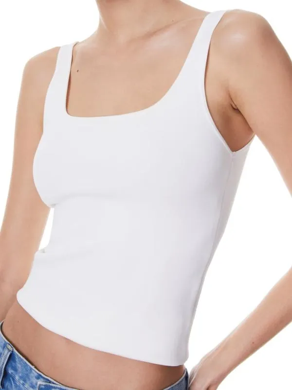 Tops Women Alice Olivia DARYN SCULPTING TANK Ecru