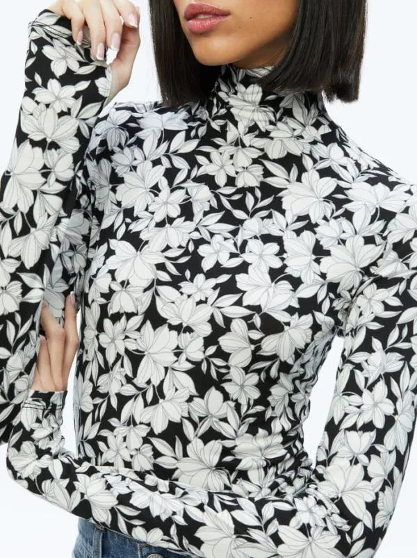 Tops Women Alice Olivia DELAINA TURTLENECK TOP Homeroom Floral