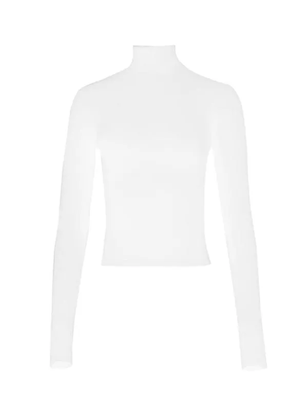 Tops Women Alice Olivia GARRISON SLIM MOCK NECK TOP Cream