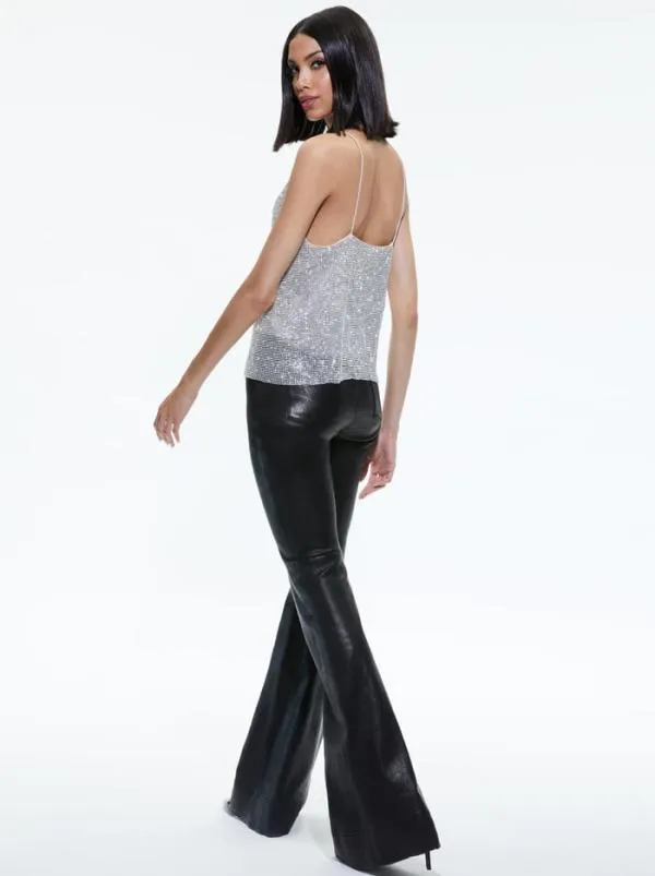 Tops Women Alice Olivia HARMON CRYSTAL CHAINMAIL SLIP TANK Silverchainmail