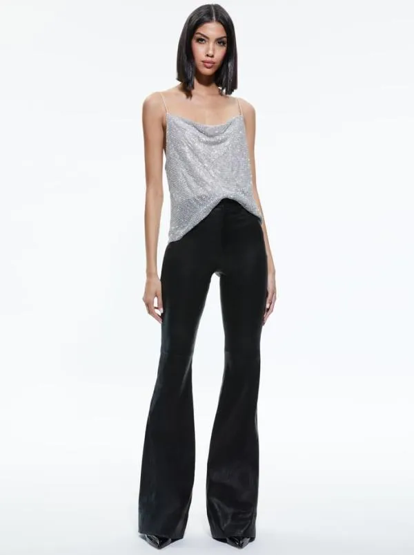 Tops Women Alice Olivia HARMON CRYSTAL CHAINMAIL SLIP TANK Silverchainmail