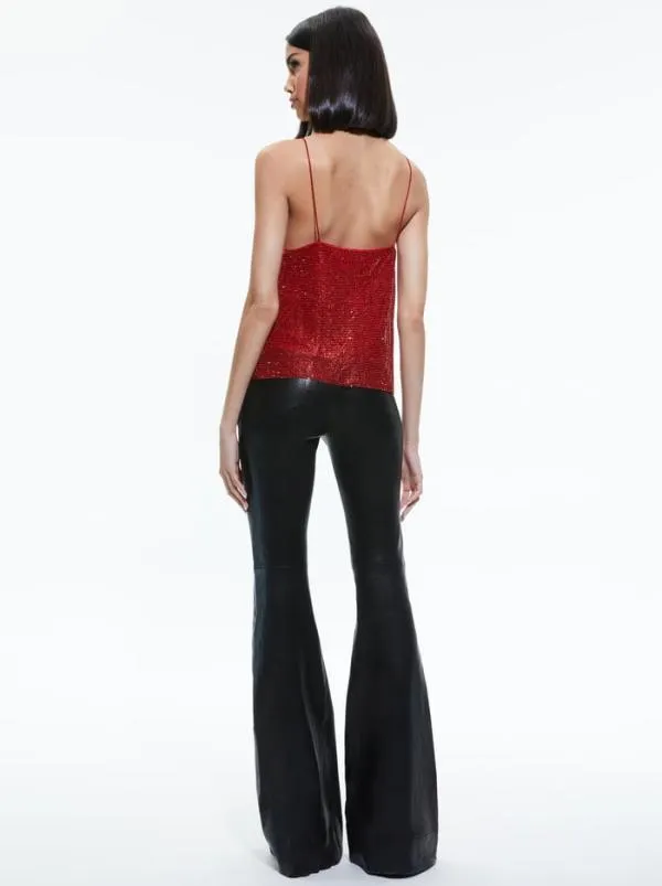 Tops Women Alice Olivia HARMON CRYSTAL CHAINMAIL TANK Perfect Rubychainmail