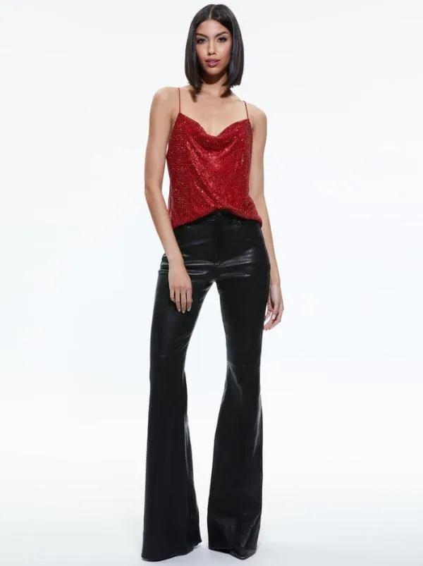 Tops Women Alice Olivia HARMON CRYSTAL CHAINMAIL TANK Perfect Rubychainmail