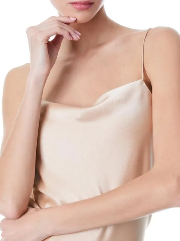 Tops Women Alice Olivia HARMON DRAPEY SLIP TANK Almond