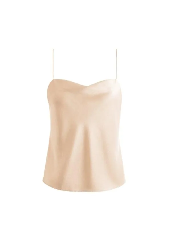 Tops Women Alice Olivia HARMON DRAPEY SLIP TANK Almond