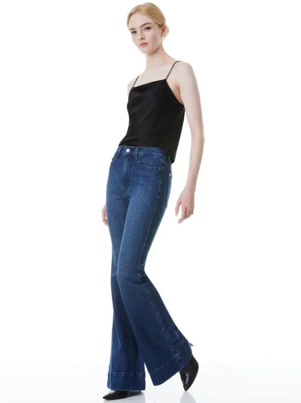 Tops Women Alice Olivia HARMON DRAPEY SLIP TANK Black