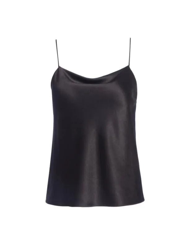Tops Women Alice Olivia HARMON DRAPEY SLIP TANK Black