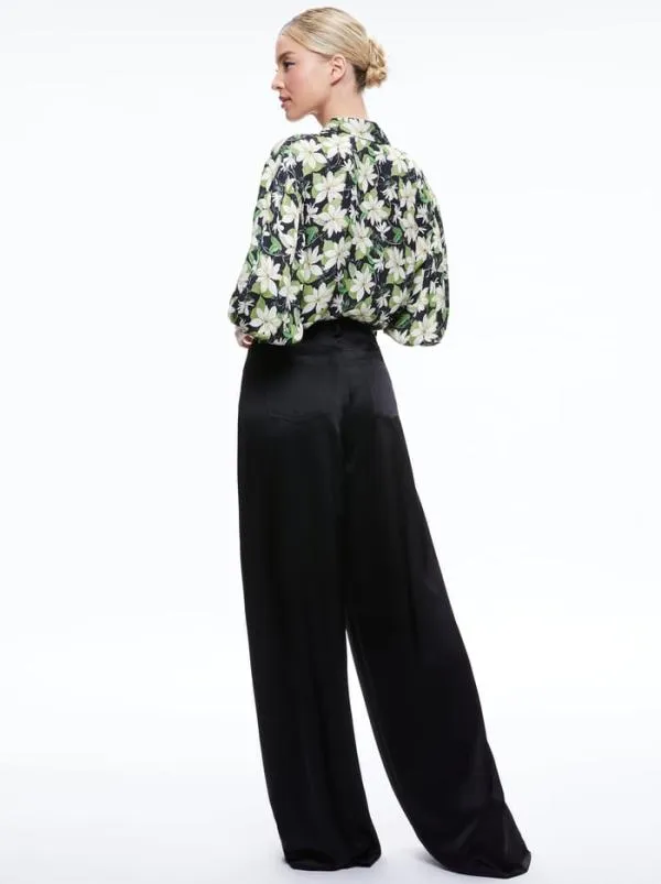 Tops Women Alice Olivia JULIUS COLLARED BLOUSE Moonlight Floral Large