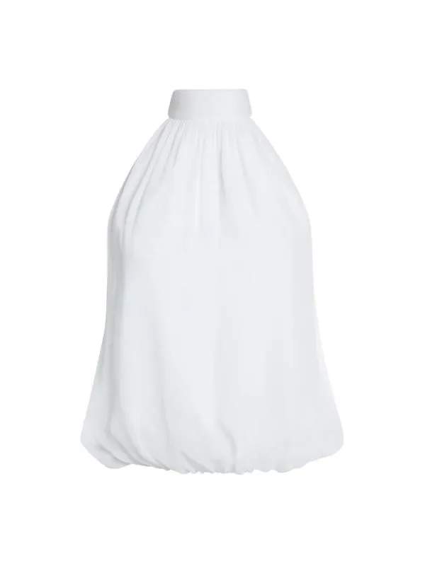 Tops Women Alice Olivia MARIS HALTER NECK GATHERED TOP White