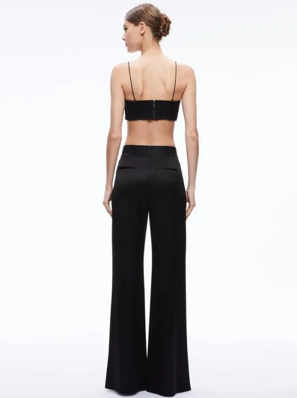 Tops Women Alice Olivia SASHA THIN STRAP CROP TOP Black