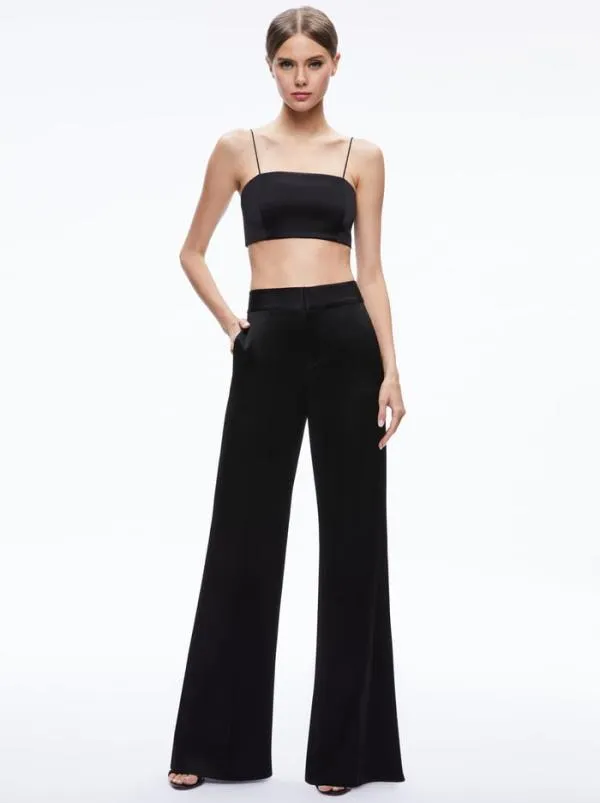Tops Women Alice Olivia SASHA THIN STRAP CROP TOP Black
