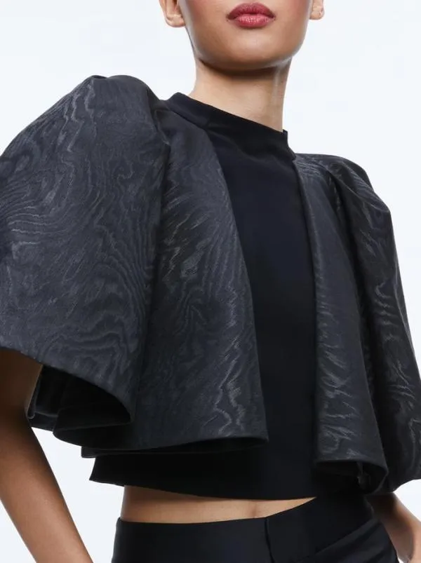 Tops Women Alice Olivia SERGIA CAPE SLEEVE TOP Black