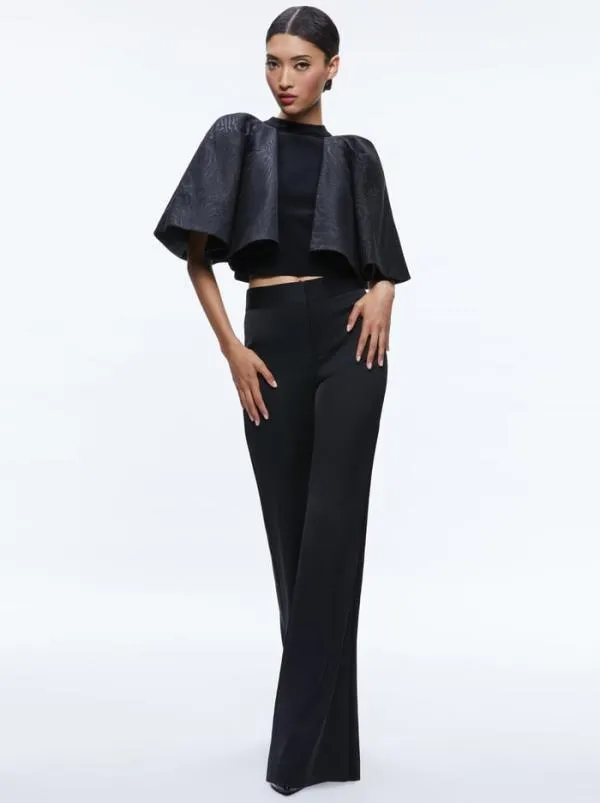 Tops Women Alice Olivia SERGIA CAPE SLEEVE TOP Black