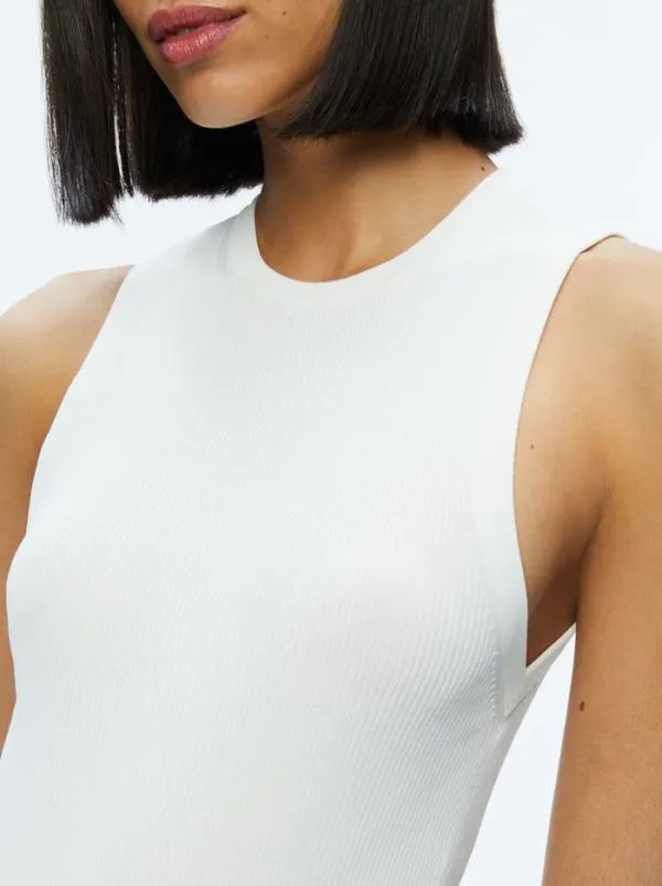 Tops Women Alice Olivia TONITA RIBBED TANK Soft White