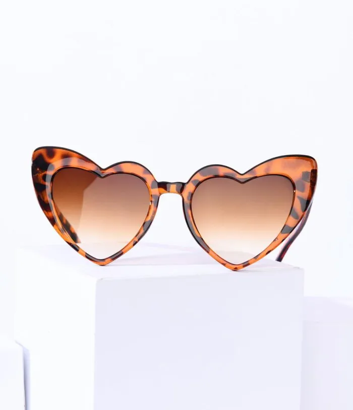 Tortoise Heart Sunglasses Accessories Unique Vintage Sunglasses