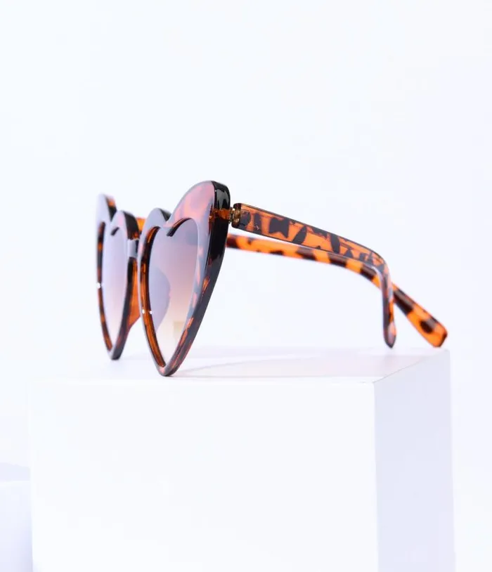 Tortoise Heart Sunglasses Accessories Unique Vintage Sunglasses