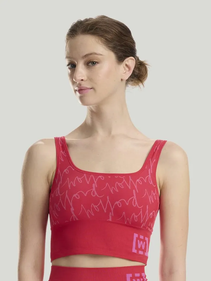 W Athleisure Crop Top Bra Red Gloworchid Women Wolford Tops
