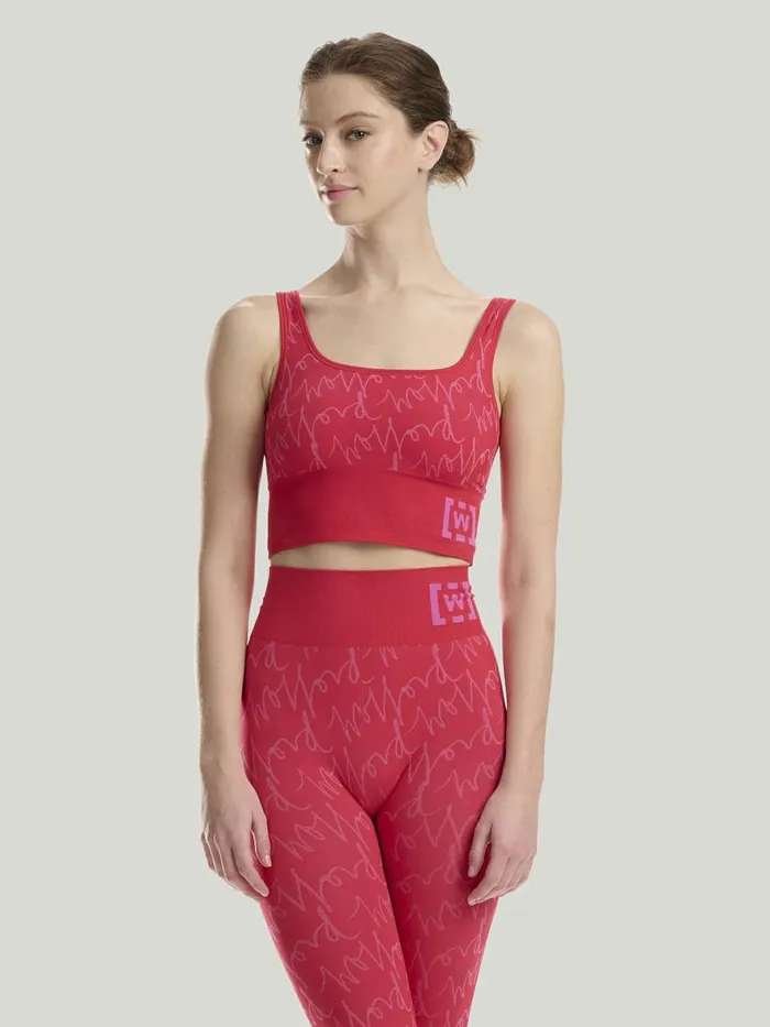 W Athleisure Crop Top Bra Red Gloworchid Women Wolford Tops