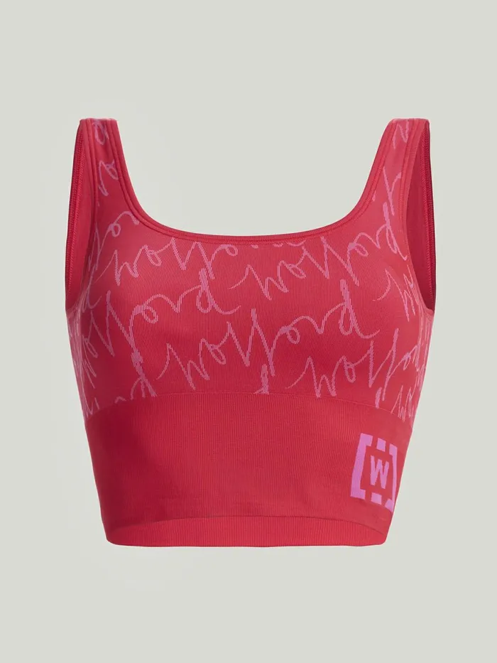 W Athleisure Crop Top Bra Red Gloworchid Women Wolford Tops