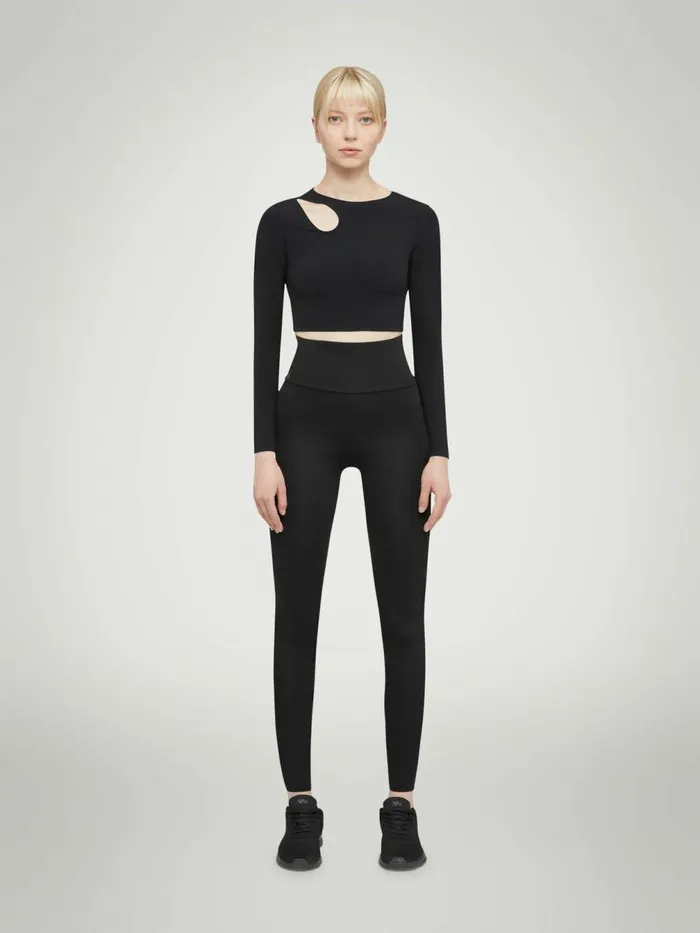 Warm Up Top Long Sleeves Black Women Wolford Tops