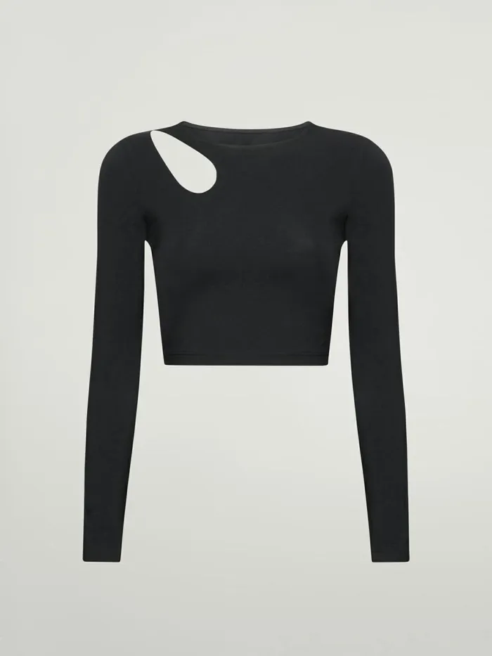 Warm Up Top Long Sleeves Black Women Wolford Tops