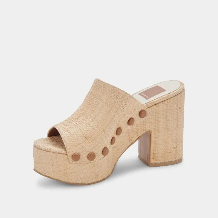 Wedges Shop Dolce Vita Emol Heels Light Natural Raffia Natural Raffia Chunky Heel Sandals Lt Natural Raffia