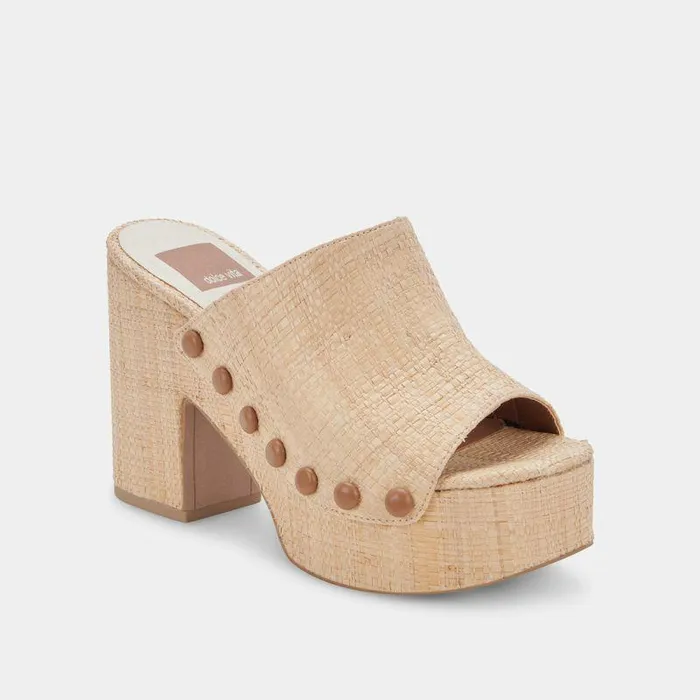Wedges Shop Dolce Vita Emol Heels Light Natural Raffia Natural Raffia Chunky Heel Sandals Lt Natural Raffia