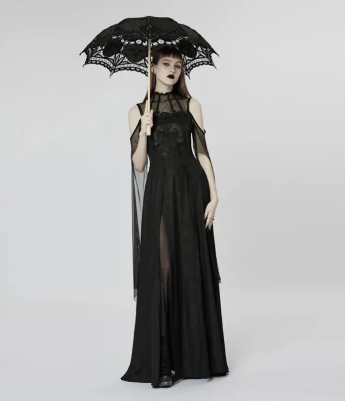 Western Fashion Gothic Black Lace Cotton Parasol Accessories Unique Vintage Umbrellas Western Fashion Gothic Black Lace Cotton Parasol Accessories Unique Vintage Umbrellas
