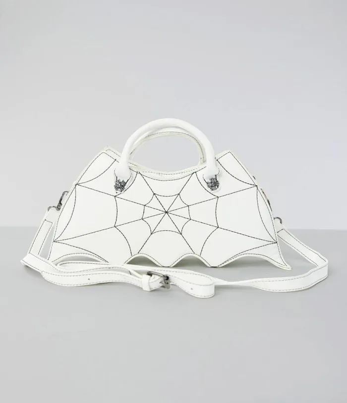 White Bat Webbed Handbag AccessoriesHalloween Unique Vintage Accessories