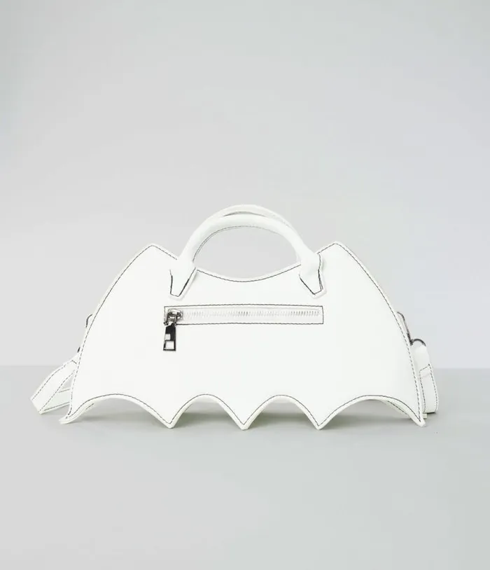 White Bat Webbed Handbag AccessoriesHalloween Unique Vintage Accessories